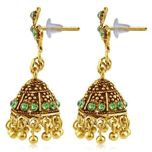 Sukkhi Gold Plated Brass & Copper Jhumkis For Women