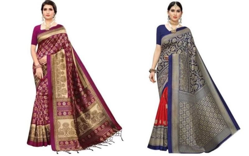 16 Affordable Awesome Art Silk Sarees from Ajio
