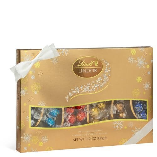 Assorted 6-Flavor LINDOR Holiday Sampler Gift Box (36-pc, 15.2 oz)