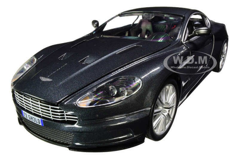Aston Martin DBS Quantum Silver - Dark Gray Metallic (James Bond 007) Quantum of Solace (2008) Movie 1-18 Diecast Model Car by Autoworld