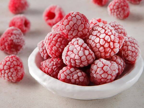 Fresh frozen raspberries