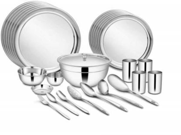 Shri & Sam Pack of 68 Stainless Steel High Grade Stainless Steel Dinner Set - 68 Pieces Dinner Set
