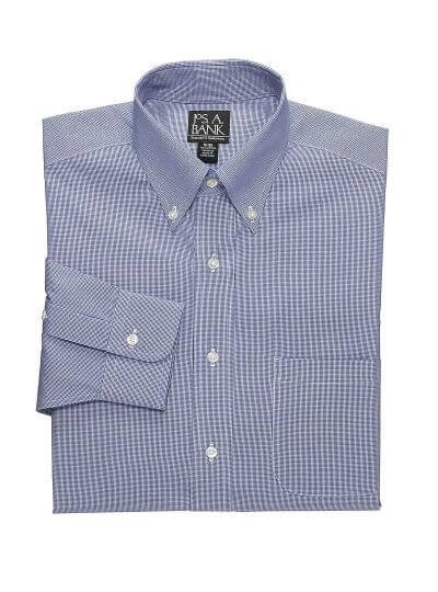 Traveler Collection Tailored Fit Button-Down Collar Mini Check Dress Shirt