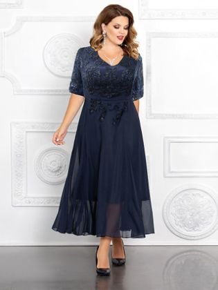 A-Line Mother of the Bride Dress Elegant Plus Size V Neck Ankle Length Chiffon Sequined Half Sleeve with Appliques 2020 Mother of the groom dresses