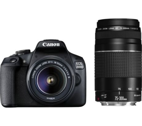 CANON EOS 2000D DSLR Camera with EF-S 18-55 mm II