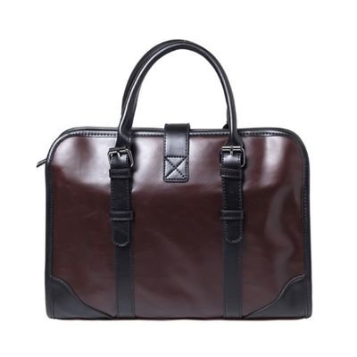Faux Leather Brown Vintage Business Bag Laptop Bag Briefcase For Men