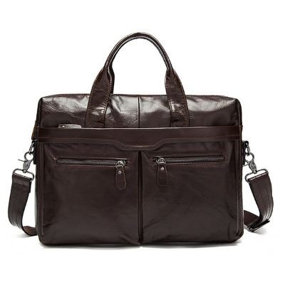 Genuine Leather Business Casual Briefcase Single-shoulder Bag Handbag For Men
