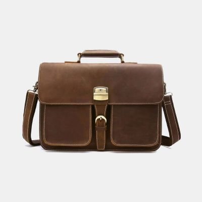 Men Multifunction 14 Inch Laptop Briefcase Business Handbag Crossbody Bag
