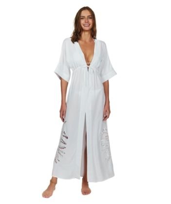 Off White Embroidery Pamela Caftan