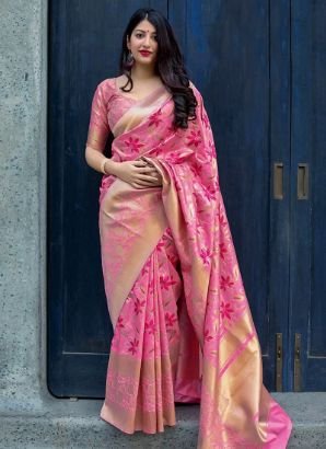 Pink Art Benarasi Silk Saree