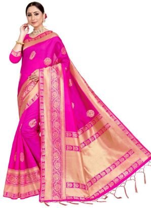 Pink Benarasi Art Silk Saree III