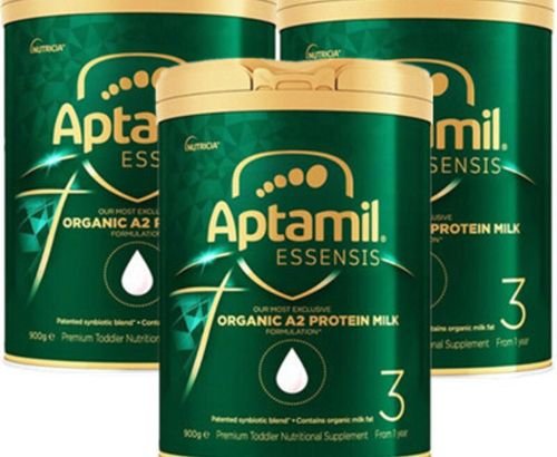 Aptamil Essensis Miracle Green Organic A2 Infant Formula Milk Powder 3 Stages 1 Year Old and Over 900g 3 Cans