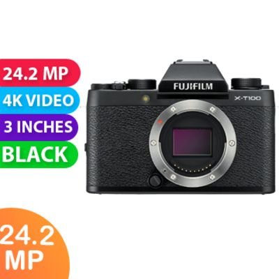 New Fujifilm X-T100 24MP Digital Camera Body Only Black 