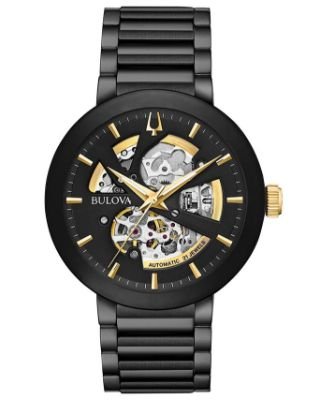 Bulova - Men's Futuro Black Stainless Steel Bracelet Watch 42mm
