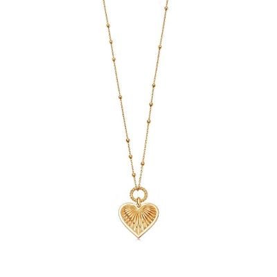 Gold ridge heart necklace