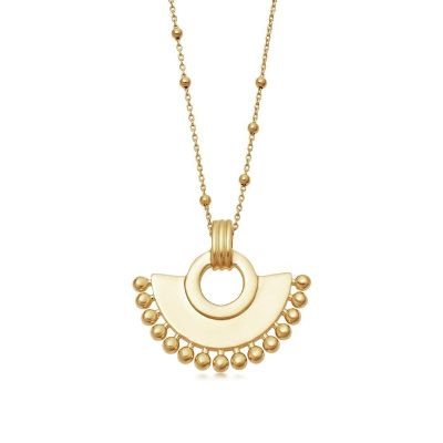 Gold zenyu fan necklace
