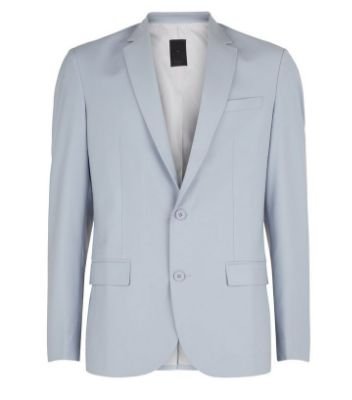Pale Blue Skinny Suit Jacket