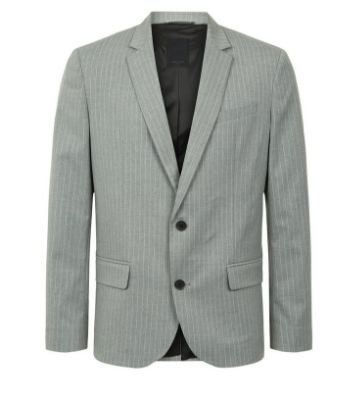 Pale Grey Pinstripe Suit Jacket