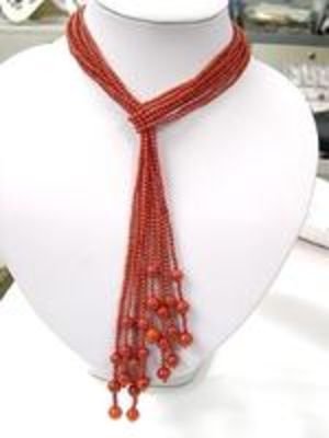 Wholesale 4 pcs 41'' red coral necklaces