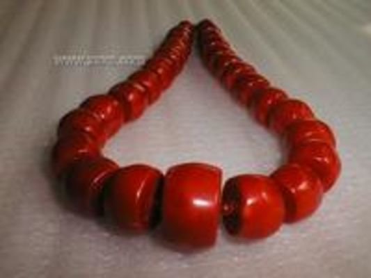 huge barrel shape beads coral necklace