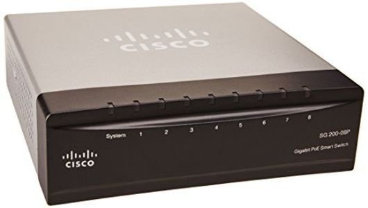 Cisco SG200-08P 8 port Gigabit PoE Smart Switch SLM2008PT-NA