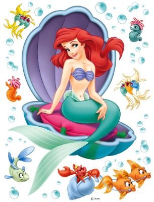 Giant stickers the Little Mermaid and Disney shell