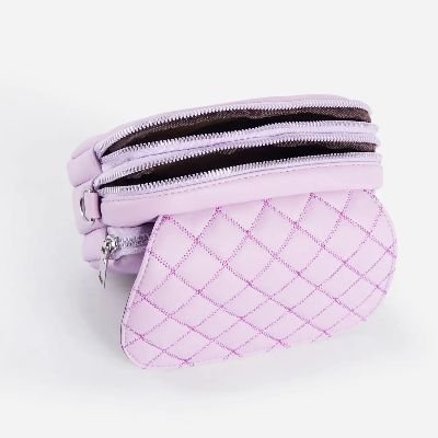 Josie Mini Quilted Cross Body Bag In Lilac Faux Leather