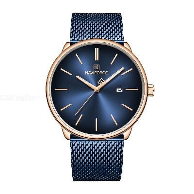 NAVIFORCE 3012 Fashion Mens Quartz Watch, 3ATM Waterproof Stainless Steel Band Wristwatch With Calendar Function