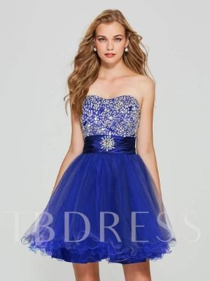 Sweetheart A-Line Beading Lace-Up Homecoming Dress
