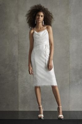 White by Vera Wang Sequin T-Back Cowl Dress