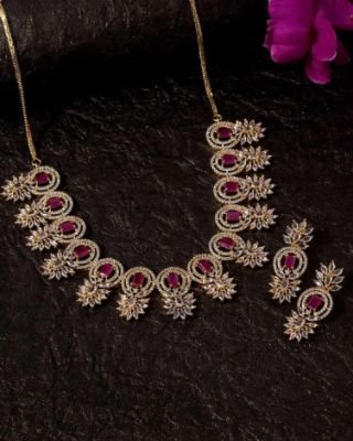 CZ Gems Adorned Necklace Set