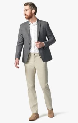 Charisma Relaxed Straight Pants in Stone Fine Touch