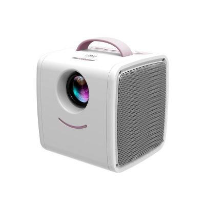 Q2 Smart Projector Portable Mini Children Projector with HDMI AV USB TF Card Interface for Movie Watching Funny Playing Pink_European regulations