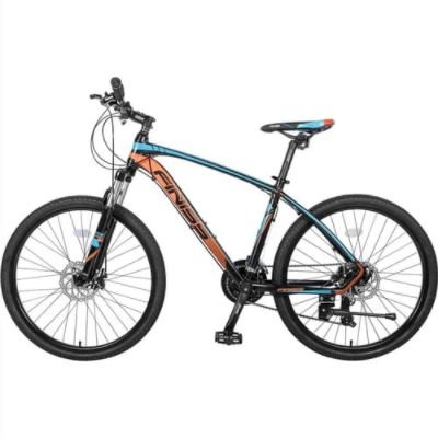 Finiss 26 Inch Bike SHIMANO 24-speed Shift Stable Foot Placement Suspension Forks and Disk Brakes - Orange/Blue