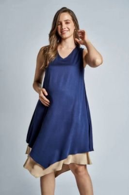 Sustainable Navy Maternity Sleeveless Dress