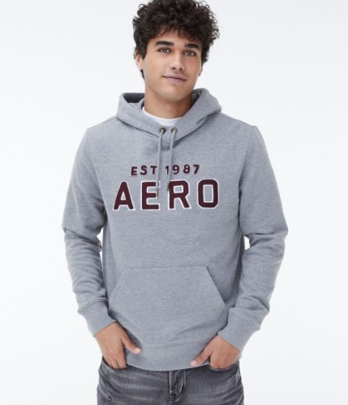 Aero Logo Block Letter Pullover Hoodie