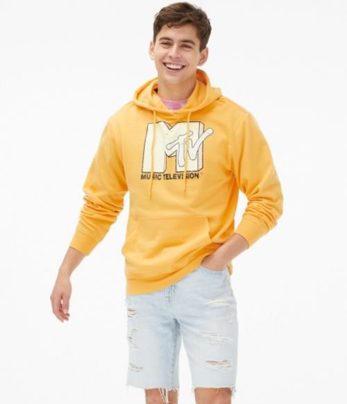 MTV Paint Splatter Logo Pullover Hoodie