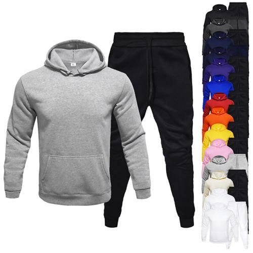 Men's 2 Piece Tracksuit Sweatsuit Jogging Suit Athleisure 2pcs Long Sleeve Thermal Warm Moisture Wicking Breathable Fitness Gym Workout Running Jogging Training Sportswear Solid Colored Normal Hoodie