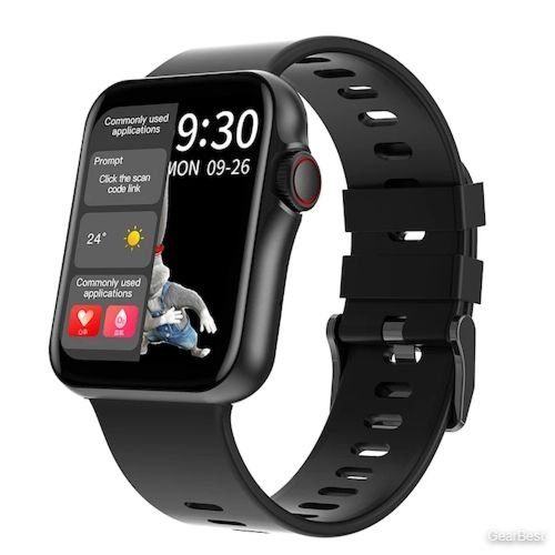 RUNFENGTE Smart Watch HD Wristband Support Bluetooth Calling Men Women Sport Clock Heart Rate Monitor Oximeter Display Music Player - Black