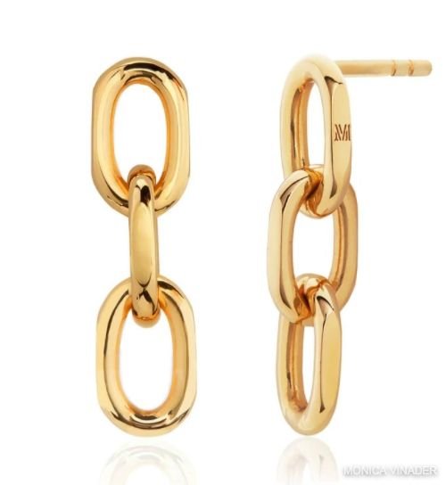 Alta Capture Mini Link Earrings - 18ct Gold Plated Vermeil
