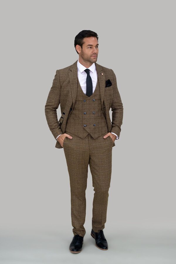 Ascari Brown Tweed Three Piece Suit