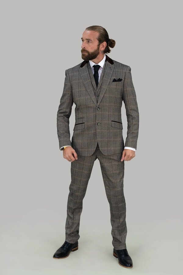 Connall Brown Tweed Check Suit