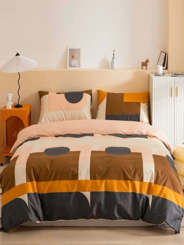 Geometric Pattern Duvet Cover Sets Without Filler