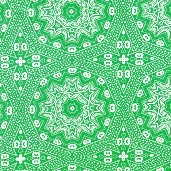 Green Bandana Print Fabric