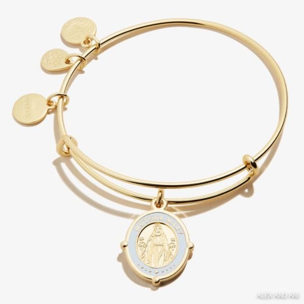 Mother Mary Embossed Charm Bangle