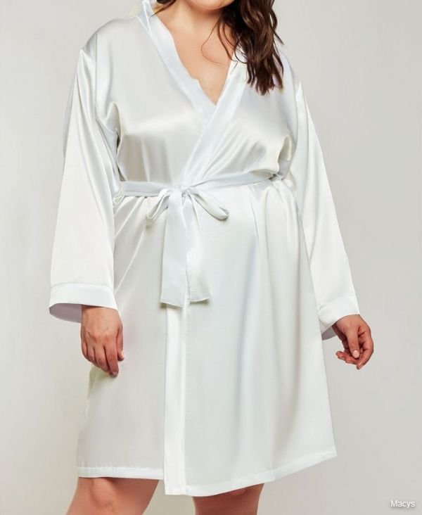 Plus Size Marina Lux Satin Robe