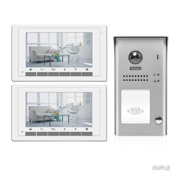 Video Intercom Entry System DK1721S 1 Apartment Audio/Video Kit with 2 Inside Monitors