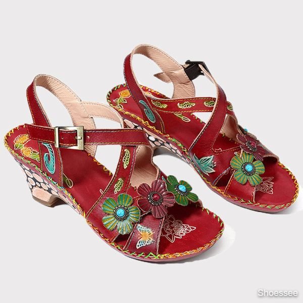 Women's bohemian flower sandals