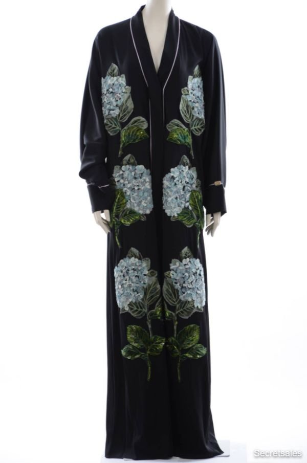 Dolce & Gabbana Women Embroidery Ortensias Abaya