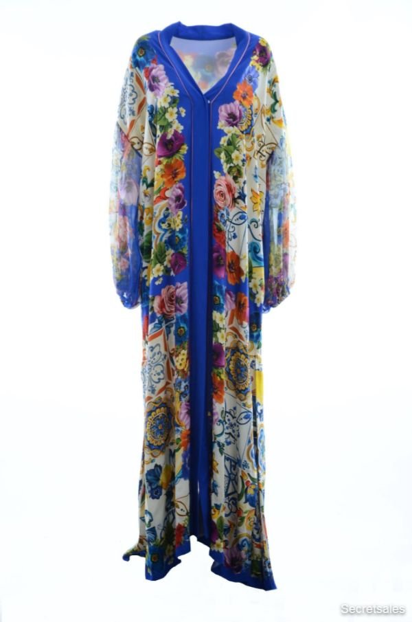 Dolce & Gabbana Women Silk Maiolica Floral Long Dress